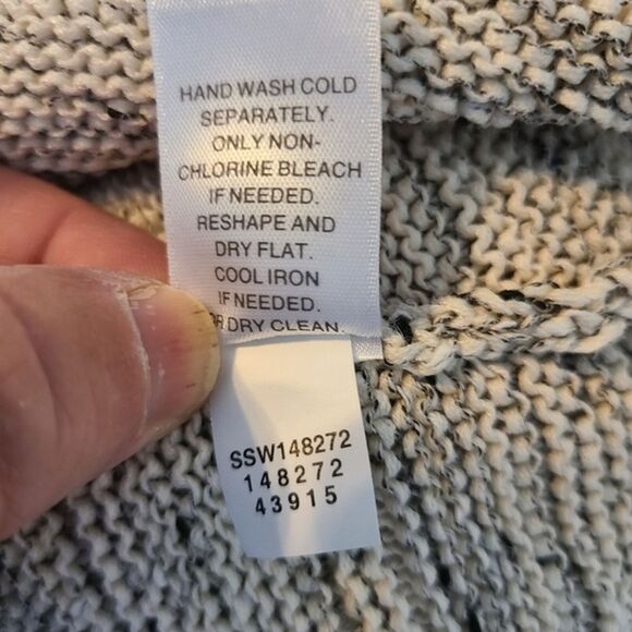 J Jill Speckled Raised Lines Scoop neck Cotton blend knit Long Sleeve sweater LP - Picture 10 of 10